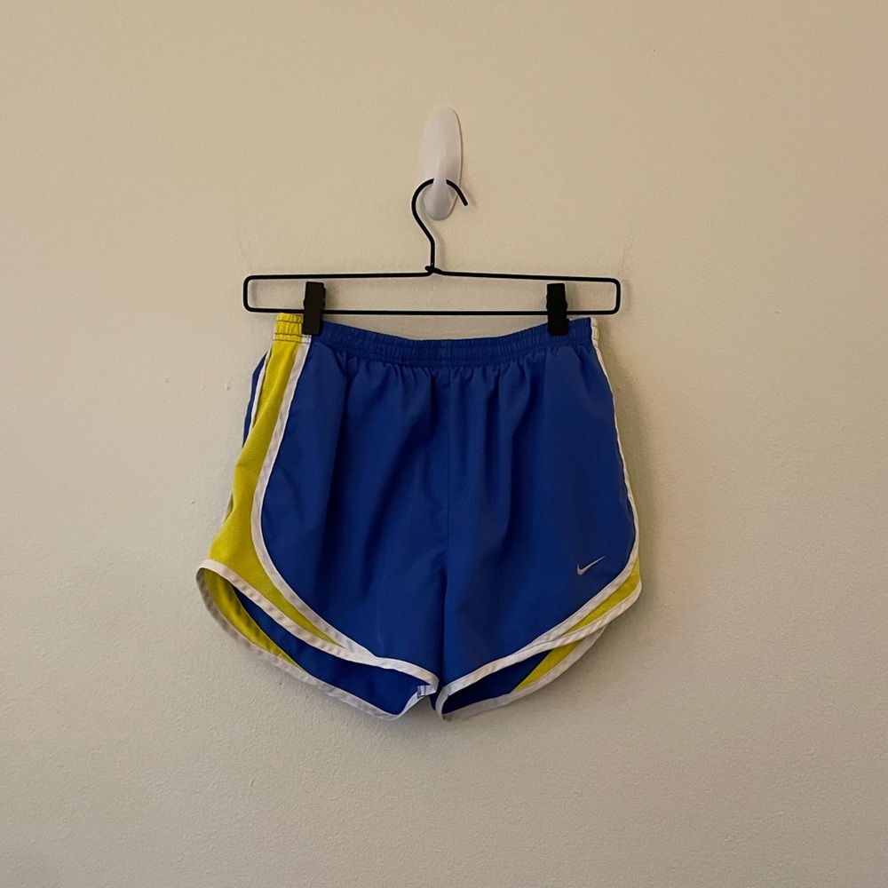 Nike Dri-Fit Blue Colorblock Lightweight Lined Athletic Running Shorts Size Sm